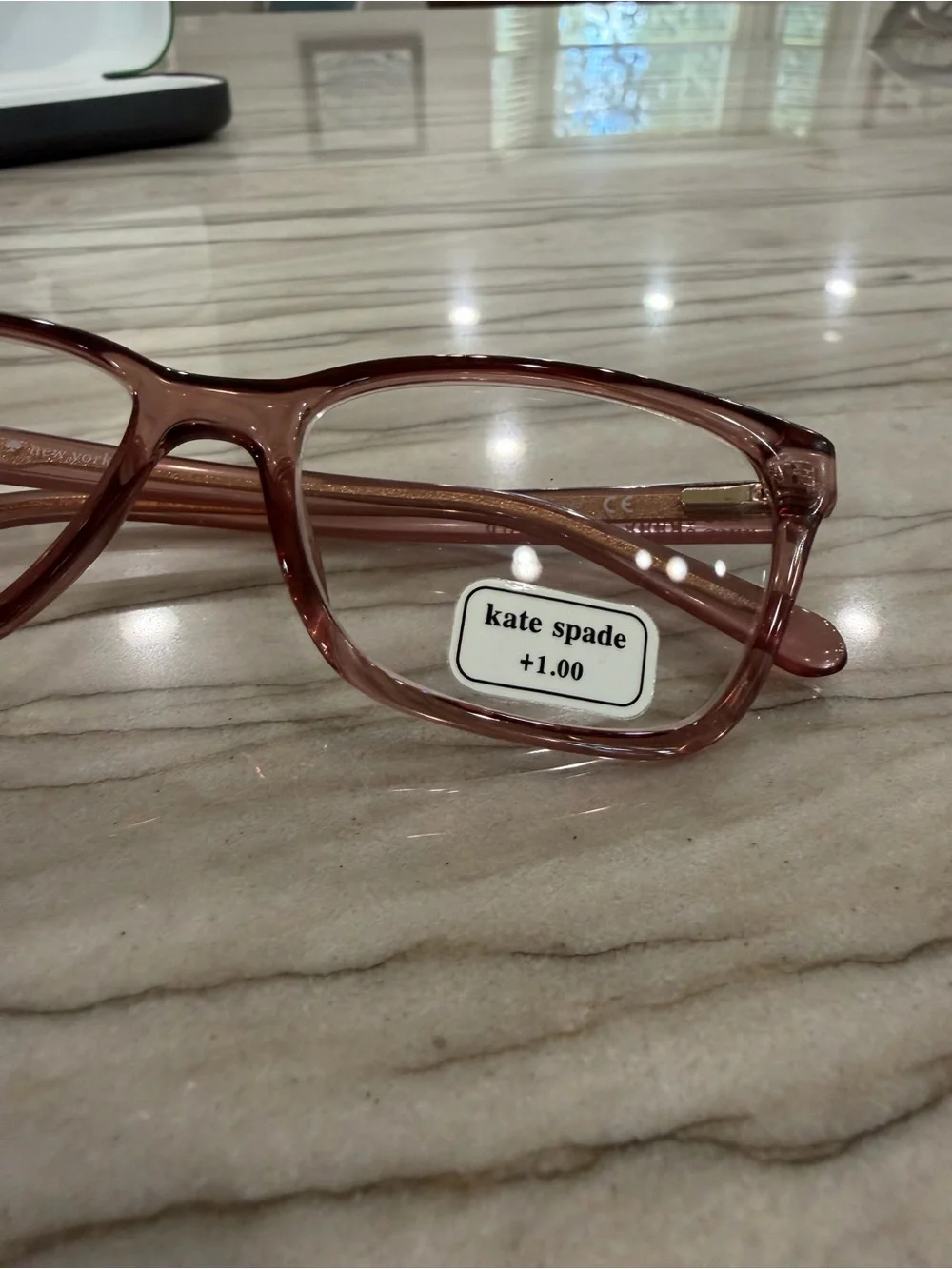 Kate Spade New York +1.00 Reading Glasses Pink Rose Readers w/ Hard Case